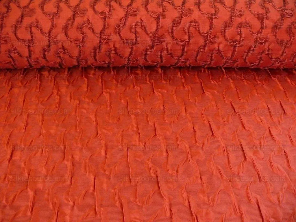 By YardLee Jofa Groundworks Xanadu Weave Seersucker Silk "indian" Burnt Red MSRP 254USD/Yard