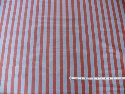 Lee Jofa Penrith Stripe Ruby/sky Blue &amp; Rose Red Stripe Linen Silk MSRP USD 236/Y