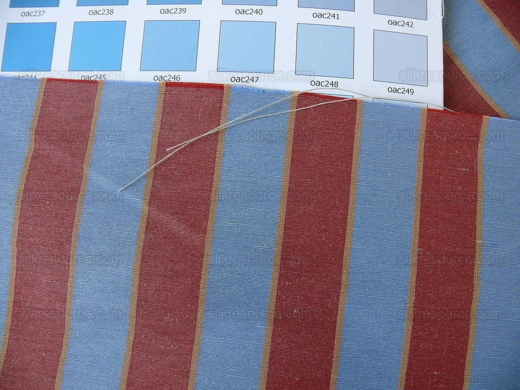 Lee Jofa Penrith Stripe Ruby/sky Blue &amp; Rose Red Stripe Linen Silk MSRP USD 236/Y