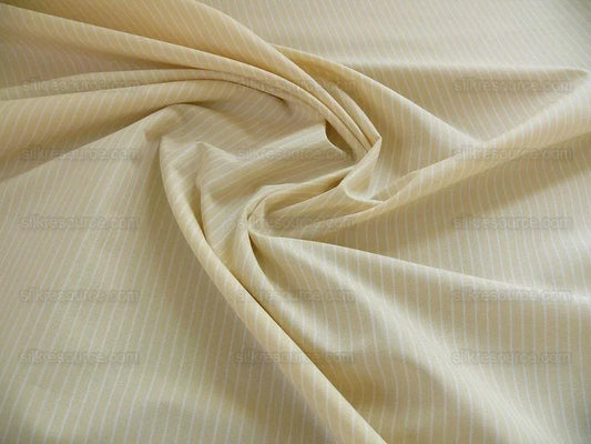 by yard Lee Jofa Fraises Stripe "cameo" Pin Stripe White Light Sand Luxurious French Cotton Fresh MSRP USD 250/y