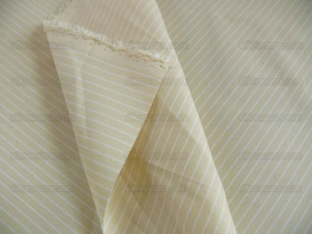 by yard Lee Jofa Fraises Stripe "cameo" Pin Stripe White Light Sand Luxurious French Cotton Fresh MSRP USD 250/y