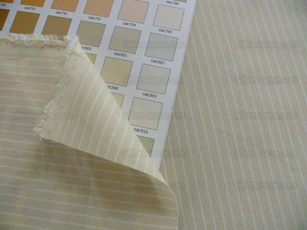 by yard Lee Jofa Fraises Stripe "cameo" Pin Stripe White Light Sand Luxurious French Cotton Fresh MSRP USD 250/y