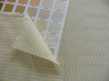 by yard Lee Jofa Fraises Stripe "cameo" Pin Stripe White Light Sand Luxurious French Cotton Fresh MSRP USD 250/y