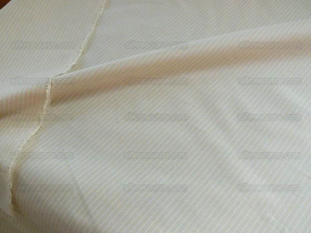 by yard Lee Jofa Fraises Stripe "cameo" Pin Stripe White Light Sand Luxurious French Cotton Fresh MSRP USD 250/y