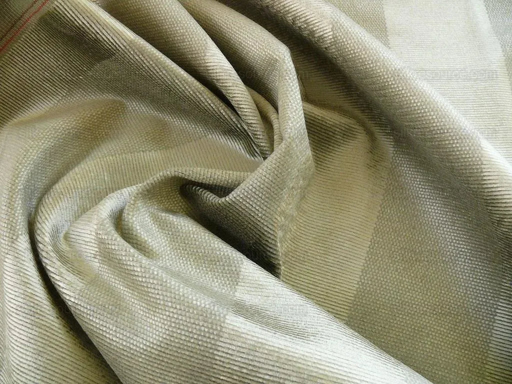 Lee Jofa Continental Velvet Stripe Silver Sage Green Bty