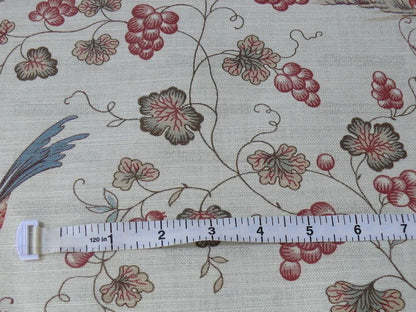 Lee Jofa Martinique Prin.red & Blue Chino Bird Linen Print Pink