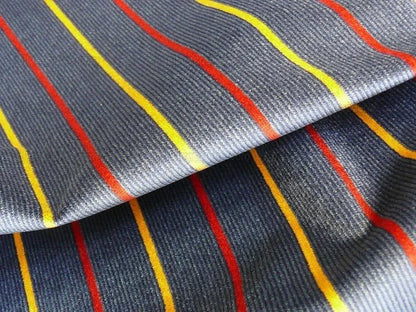 By Yard Lee Jofa Figaro Velvet Cadet Stripe on Blue Silky Heavy