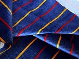 Lee Jofa Figaro Velvet Cadet Stripe on Blue Silky Heavy - By the Yard