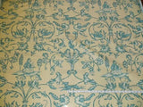 LEE JOFA "DAMBURA PRINT MONKEY TOILE SHALIMA TURQUOISE on CREAM