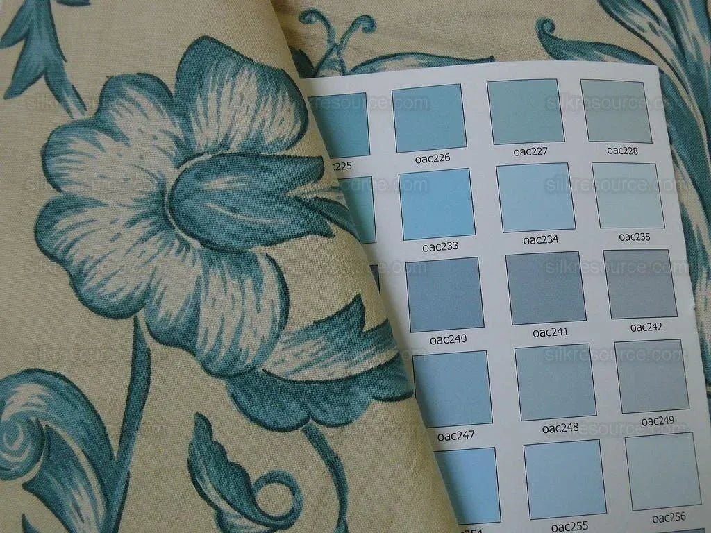 Lee Jofa dambura Print Monkey Griffin Shalima Turquoise Blue Green On Cream Deer Music Toile Cotton Chintz