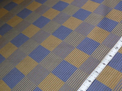 Lee Jofa Stereopticon Check Delphin Blue Antique Gold Silk+wool MSRP USD196/yard