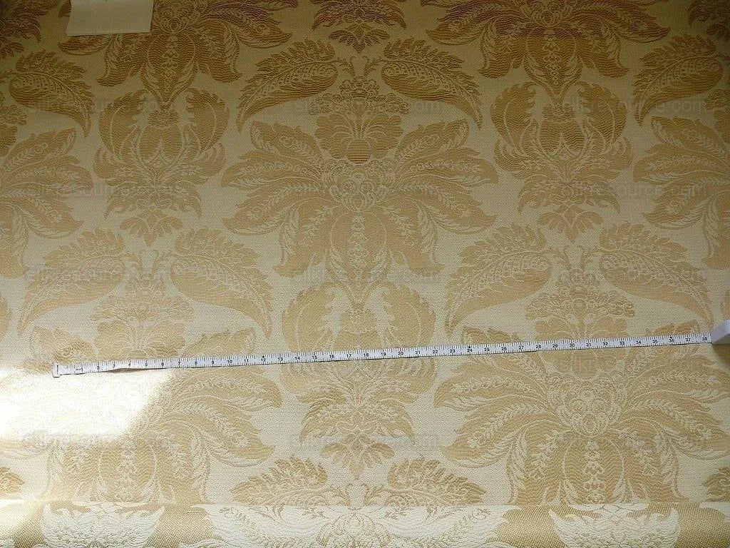 By yard Lee Jofa Lee Jofa Villa Lamte Damask Champagne White Cotton Grand MSRP 196/Y France