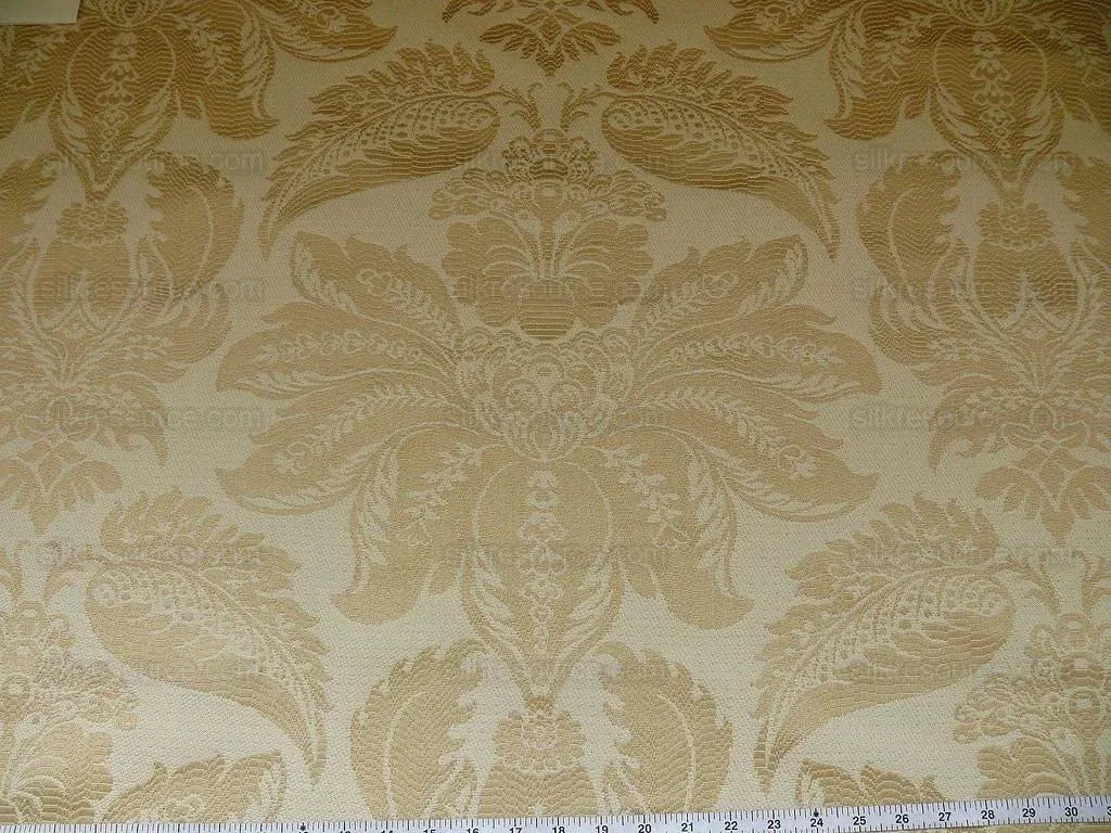 By yard Lee Jofa Lee Jofa Villa Lamte Damask Champagne White Cotton Grand MSRP 196/Y France