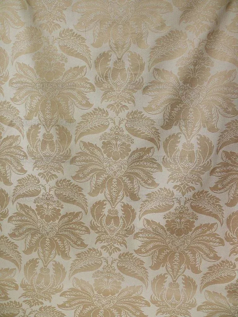 4.25YD LEE JOFA LEE JOFA VILLA LAMTE DAMASK CHAMPAGNE WHITE GRAN