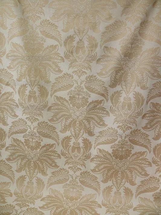 By yard Lee Jofa Lee Jofa Villa Lamte Damask Champagne White Cotton Grand MSRP 196/Y France