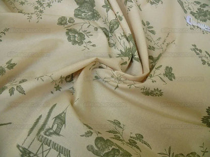 12y Lee Jofa Pillement Toile.emerald On Off White English Countr