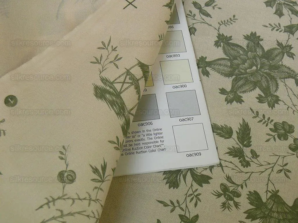 12y Lee Jofa Pillement Toile.emerald On Off White English Countr