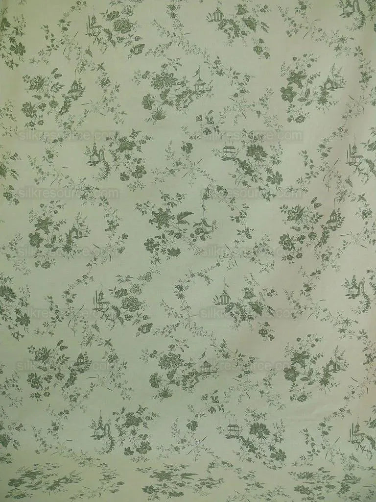 12y Lee Jofa Pillement Toile.emerald On Off White English Countr