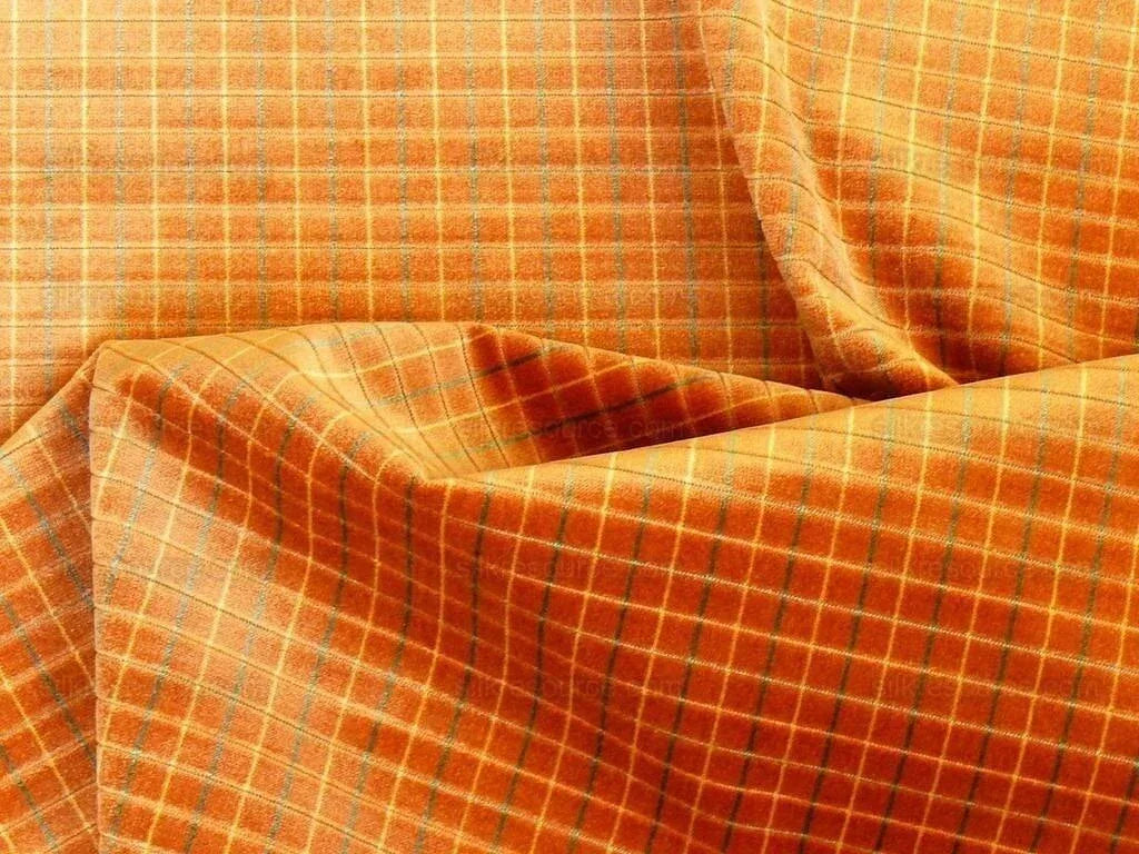 Lee Jofa Figaro Velvet Check Spice Gold Bty
