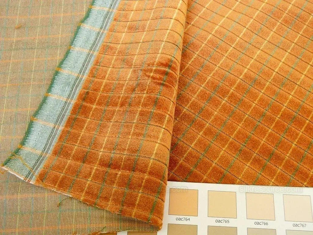 Lee Jofa Figaro Velvet Check Spice Gold Bty