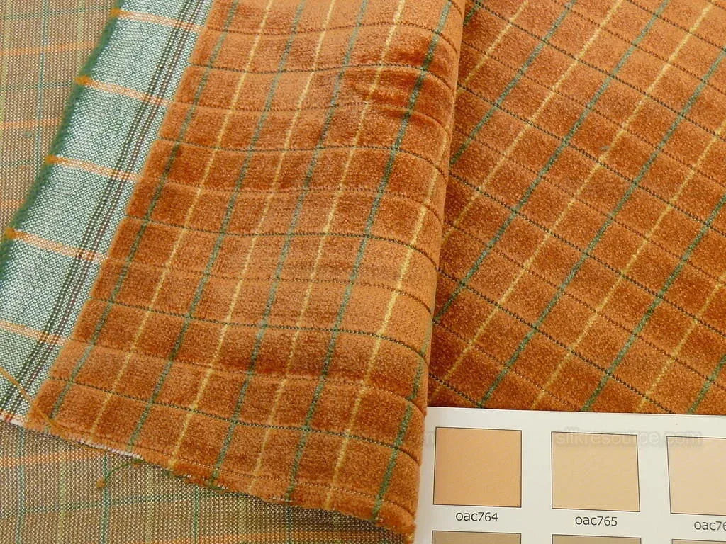 Lee Jofa Figaro Velvet Check Spice Gold Bty