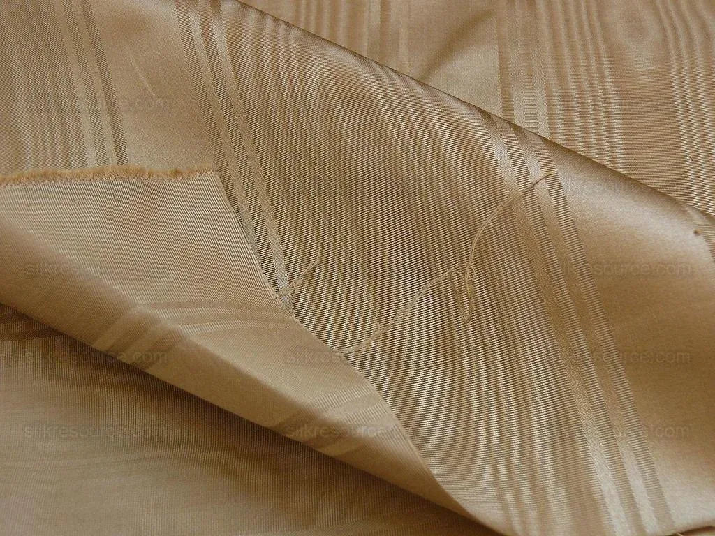 Kravet Couture Manisse Moire Stripe Doeskin Silk Toffee Lite Brown MSRP USD 157/Y