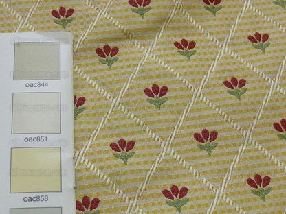 Kravet Tulips Red On Yellow Lattice Silk Lampas Bty MSRP USD 198/Y