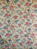 Lee Jofa Fabric - Gujarat Linen Tree Of Life Red Blue On Beige - 3 Yards