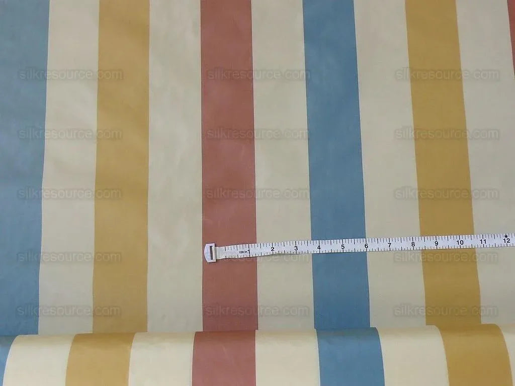 Lee Jofa Sublime Silk Stripe "opal" Red Blue Yellow Gold On Ivory White MSRP USD 216/Y