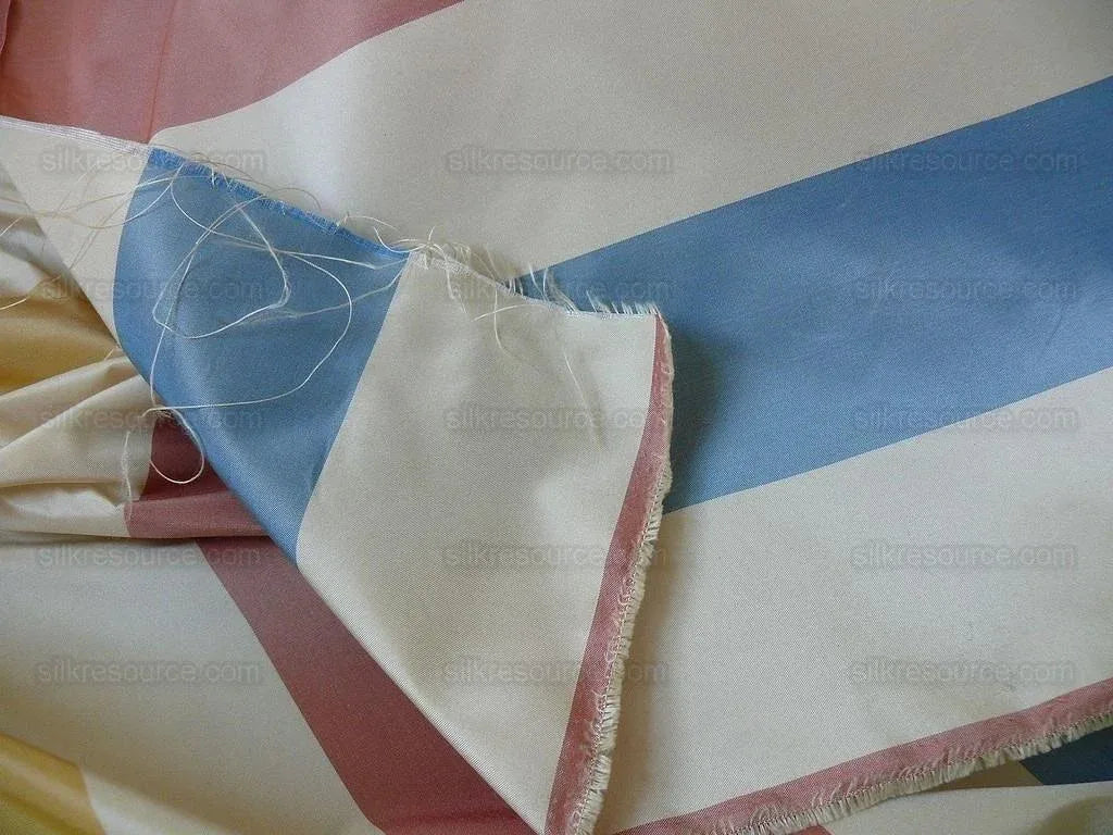 Lee Jofa Sublime Silk Stripe "opal" Red Blue Yellow Gold On Ivory White MSRP USD 216/Y