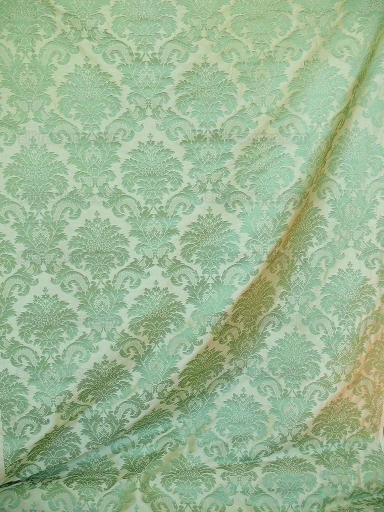Lee Jofa Scala Silk Damask Willow Spring Green Classic Silk Bty