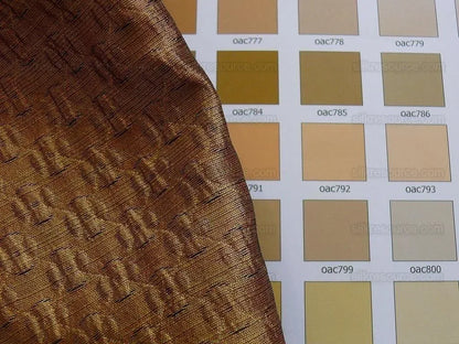 By Yard Lee Jofa Zen Silk "gold" Japanese Asian Textile Copper Red Silk Mini Plum Flower