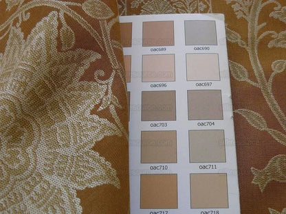 By Yd Lee Jofa Kalabagh Weave Curry Burnt Gold Tiger Sniffs Rose MSRP USD 259/y Border One Side