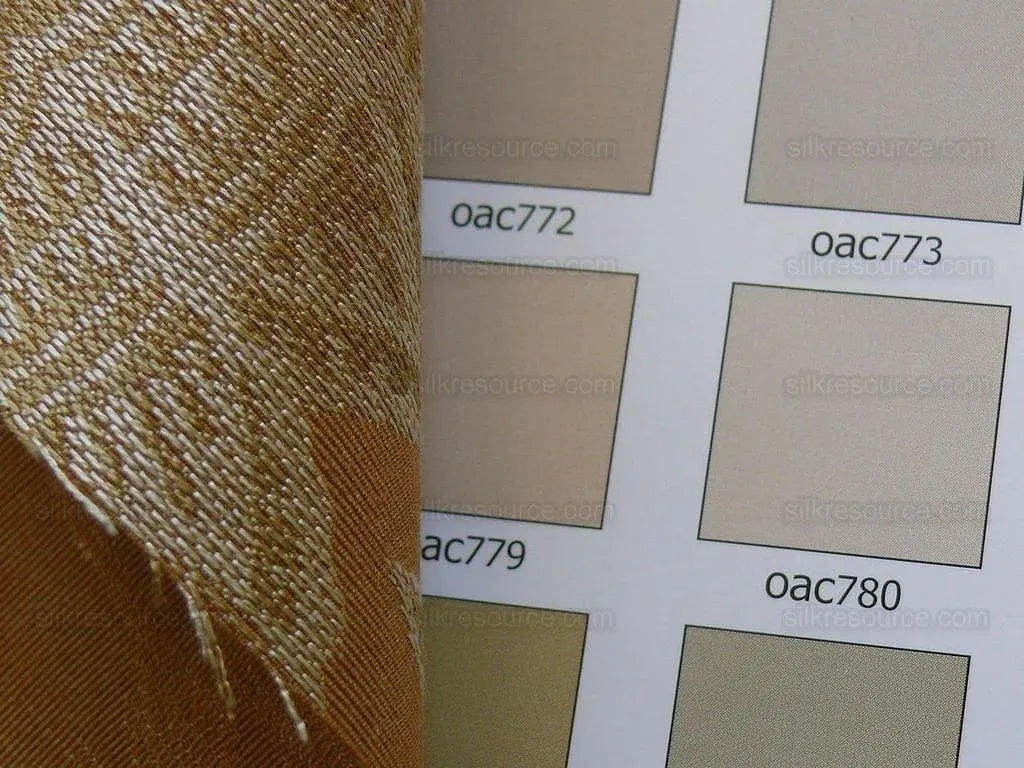 By Yd Lee Jofa Kalabagh Weave Curry Burnt Gold Tiger Sniffs Rose MSRP USD 259/y Border One Side