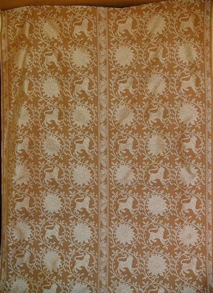 By Yd Lee Jofa Kalabagh Weave Curry Burnt Gold Tiger Sniffs Rose MSRP USD 259+/y Border BOTH Sides