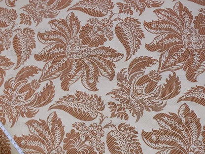 Lee Jofa Villa Lamte Damask Pumpkin Orange Cotton White Grand  MSRP USD 196/Y