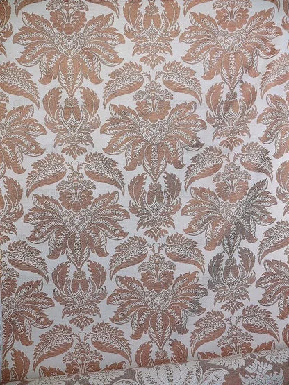 Lee Jofa Villa Lamte Damask Pumpkin Orange Cotton White Grand  MSRP USD 196/Y