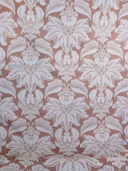 Lee Jofa Villa Lamte Damask Pumpkin Orange Cotton White Grand  MSRP USD 196/Y