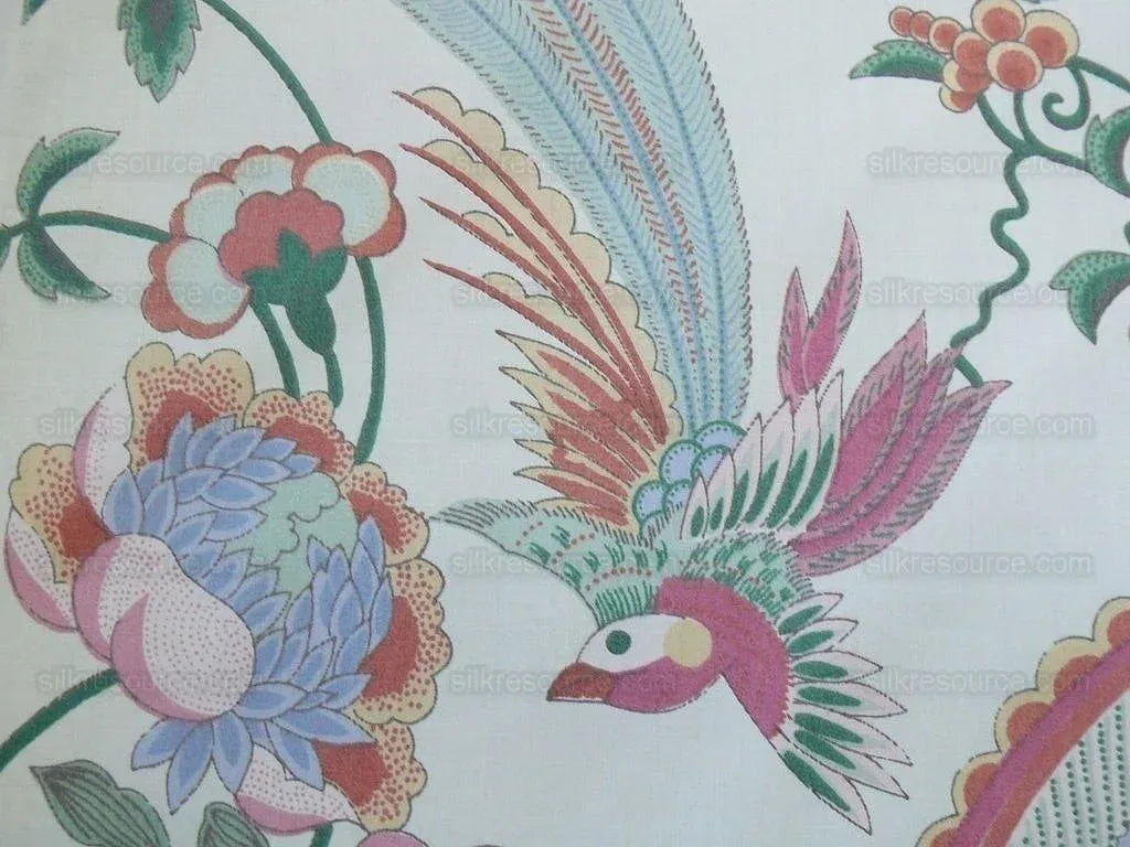 Bty Lee Jofa Oriental Dream Chinoisery Print Birds Grapes Lotus