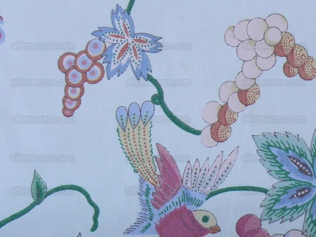 Bty Lee Jofa Oriental Dream Chinoisery Print Birds Grapes Lotus