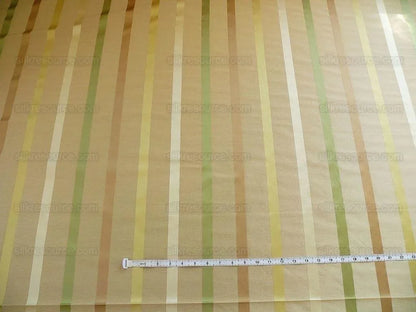 By Yard Kravet Mandalay Stripe Gem Linen &amp; Silk Green Gold Beige MSRP 200+/Y