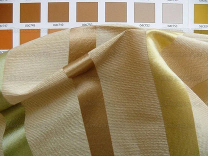 By Yard Kravet Mandalay Stripe Gem Linen &amp; Silk Green Gold Beige MSRP 200+/Y