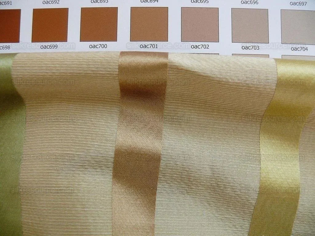 By Yard Kravet Mandalay Stripe Gem Linen &amp; Silk Green Gold Beige MSRP 200+/Y