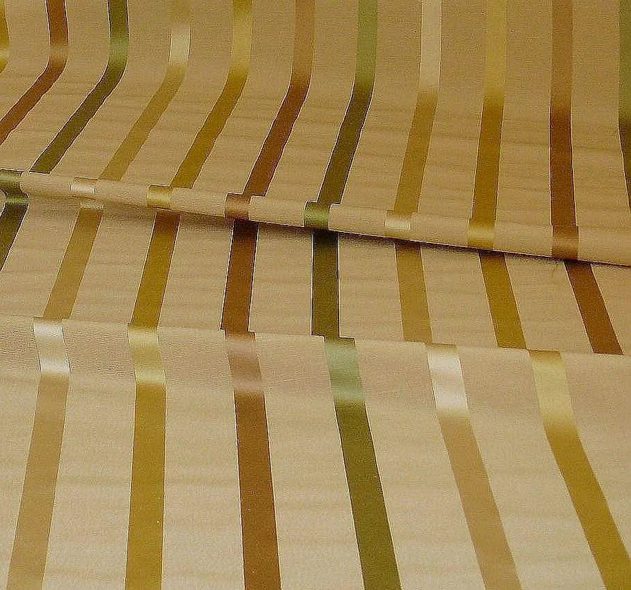 KRAVET MANDALAY STRIPE.GEM LINEN & SILK SATIN GREEN BEIGE BTY MS