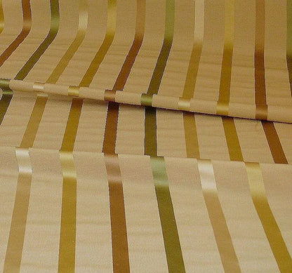 KRAVET MANDALAY STRIPE.GEM LINEN & SILK SATIN GREEN BEIGE BTY MS