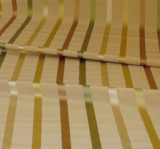 KRAVET MANDALAY STRIPE.GEM LINEN & SILK SATIN GREEN BEIGE BTY MS