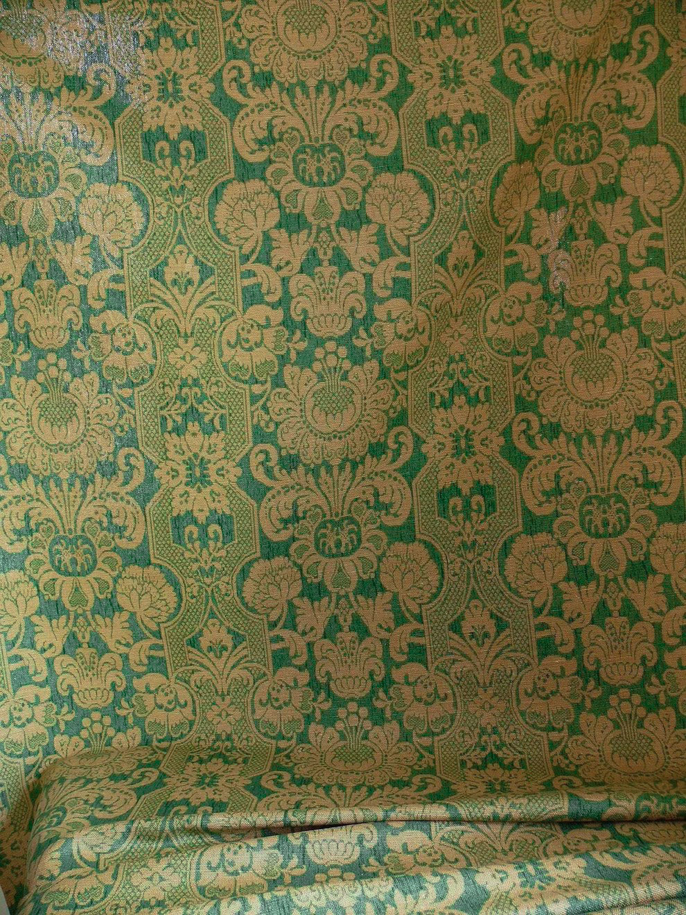 Bty Lee Jofa Croome Damask Linen Print Emerald Green MSRP USD 168/Y
