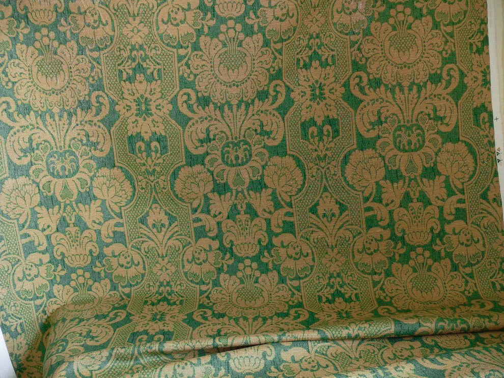 Bty Lee Jofa Croome Damask Linen Print Emerald Green MSRP USD 168/Y