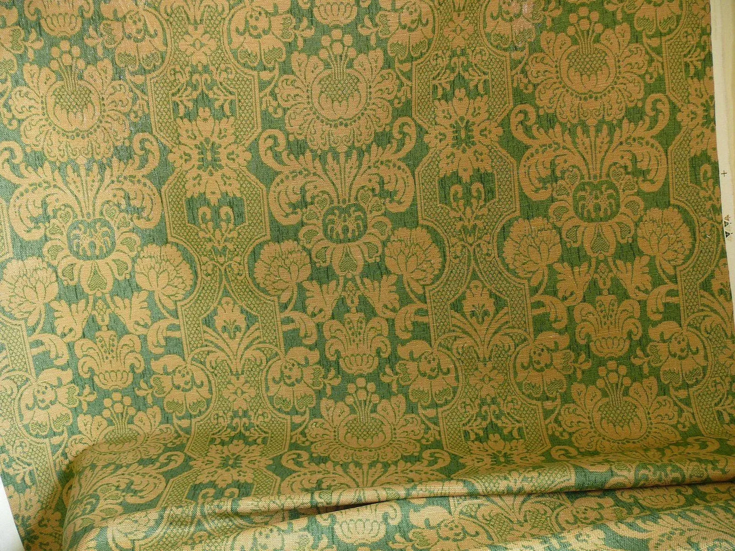 Bty Lee Jofa Croome Damask Linen Print Emerald Green MSRP USD 156/Y