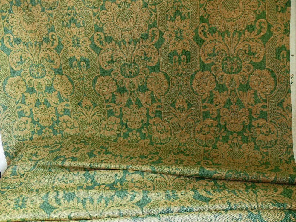 Bty Lee Jofa Croome Damask Linen Print Emerald Green MSRP USD 168/Y